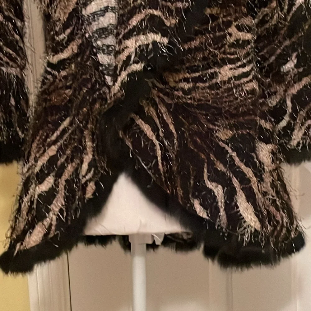 Alberto Makali Rare & Unique Vintage Zebra Striped Jacket w/ Bell Sleeves